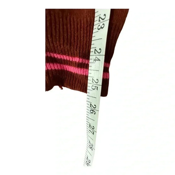 Le Superbe Cashmere Sequin Patch Silly Tiger Cardigan Maroon Sz L - Picture 8 of 11